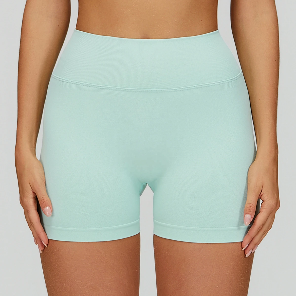High Quality Women's Knit Tight Yoga Shorts V-Waist Quick-Dry Running Fitness Sports Leggings