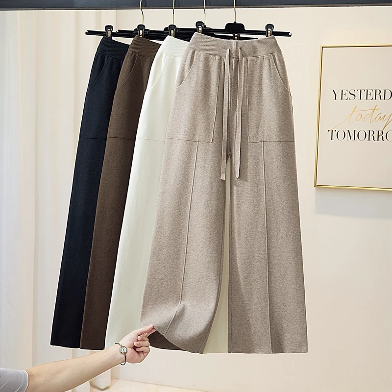 Ladies New Arrival Loose Leg High Waist Long Casual Pants