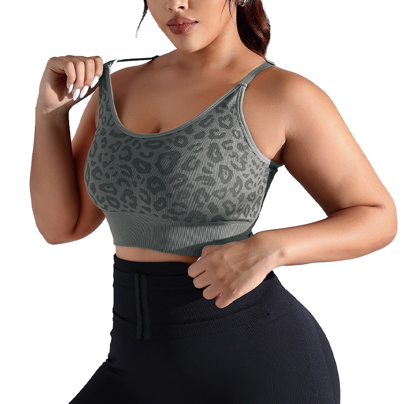 Wholesale Women's Lightweight Active High Support Breathable Wrinkle-Resistant Sport Bra Crisscross Straps Front 100% Nylon Bra