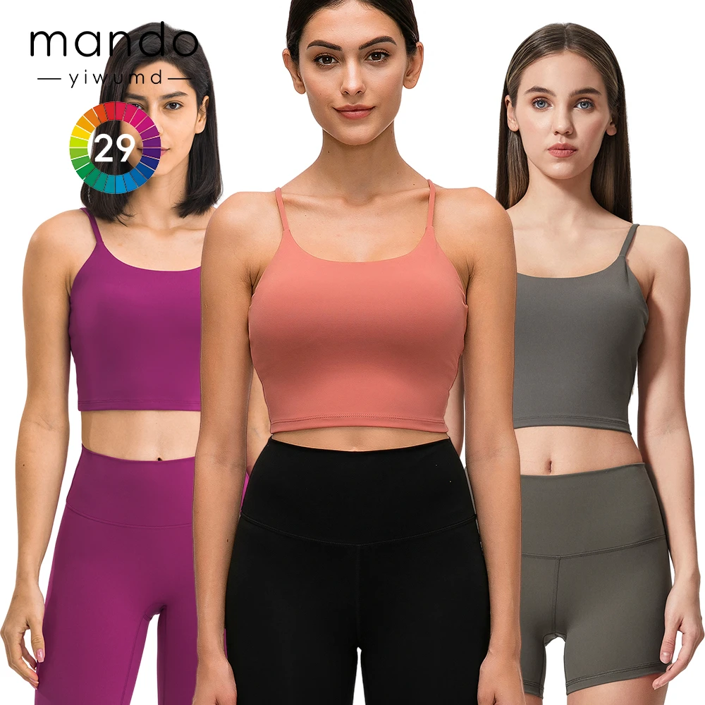 Wholesale Custom Logo Discount High Quality Nylon Spandex Yoga Tank Top Women's Gym Jogging Sports Built In Bra Tank Top