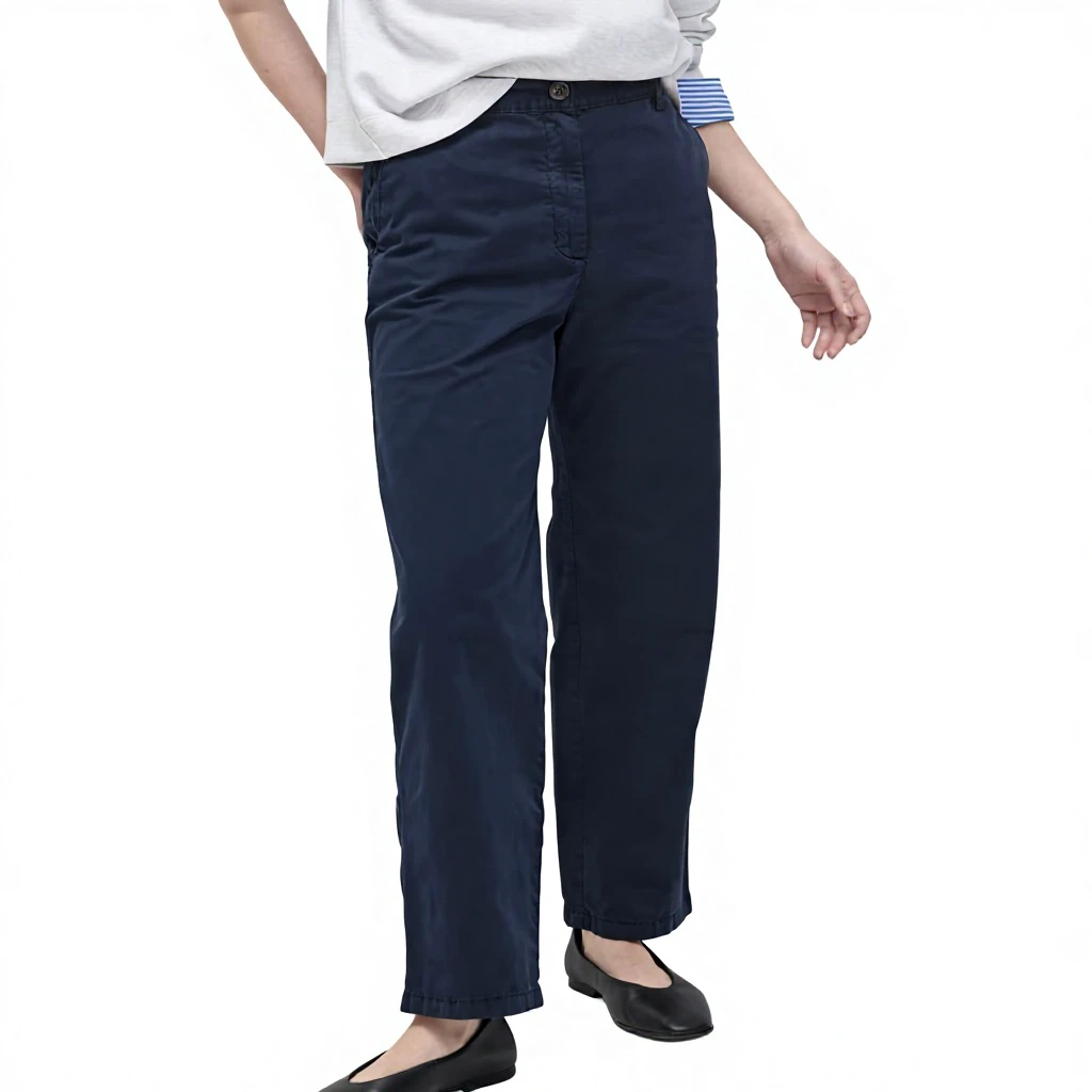 Factory Supply Wholesale Women Chino Pants Breathable Washed Mid-Rise High Quality Trendy New Styles Best Seller Spring Summer