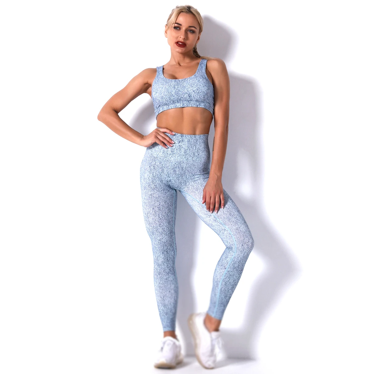 Custom Logo High Waist Yoga Wear 2 Piece Cross Legging Bra & Shorts Set Gym Fitness Woman's Wholesale Customized Top Design