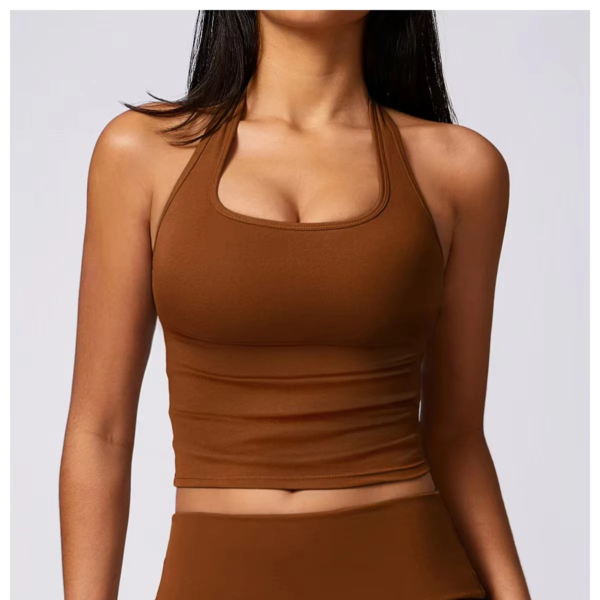 Western-Style Slim-Fit Quick-Drying Sports Bra Breathable Yoga Tank Top for Teens for Running and Fitness