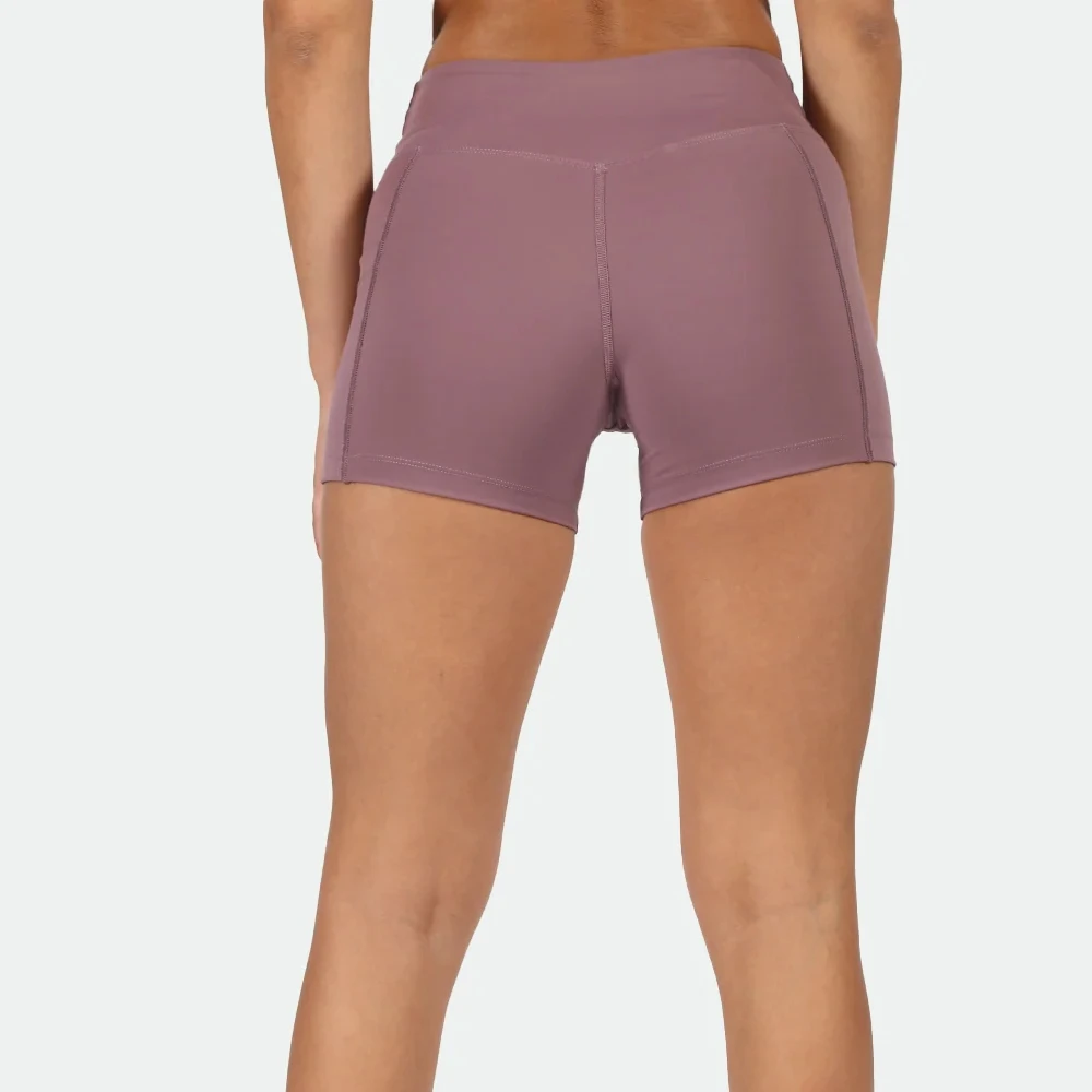 Women's High Waist Solid Color Yoga Shorts With Pockets Breathable Knitted Sporty Workout Shorts