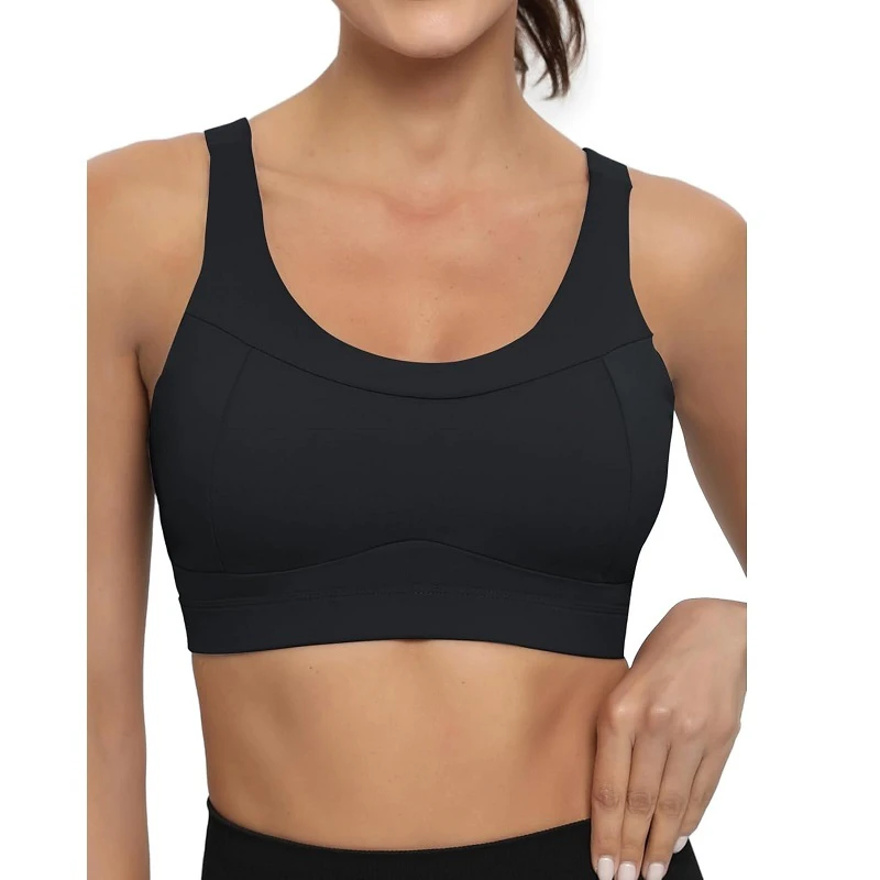 Running Girl High for Seamless Breathable Longline Halter Sports Bra for Women