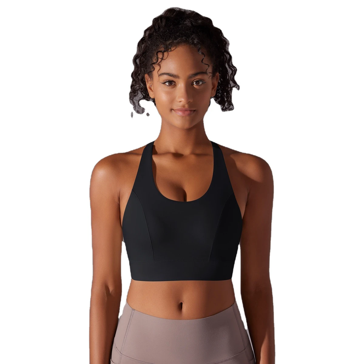New Sexy Back Sports Bra High Strength Fixed Cup Yoga Bra Traceless Back Buckle Shockproof Fitness Vest
