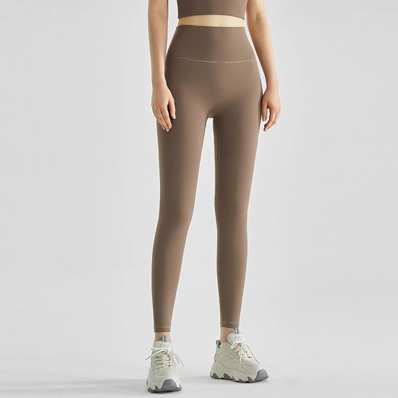 Sports High Waist Yoga Pants Women's Outer Wear Hip Lifting Belly Tight Fitness Cropped Pants Peach Hip Shark Nylon Spandex