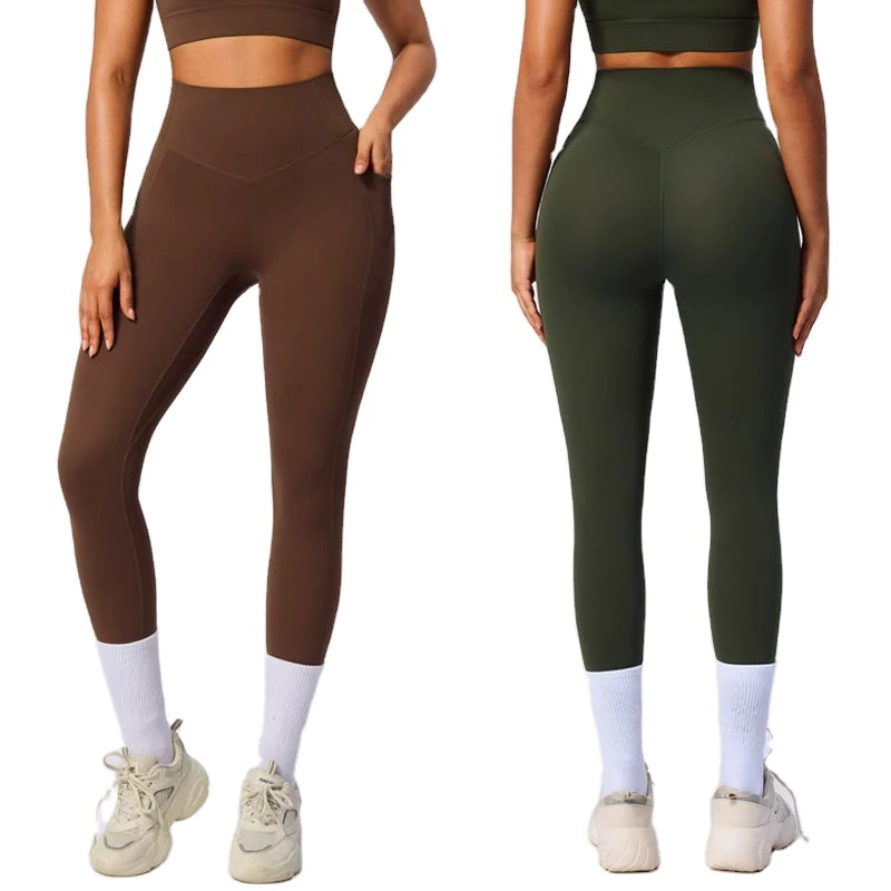 High-Waisted Scrunch Butt Yoga Leggings with Side Pockets Tummy Control Workout Pants for Women Stretch Gym Activewear Leggings