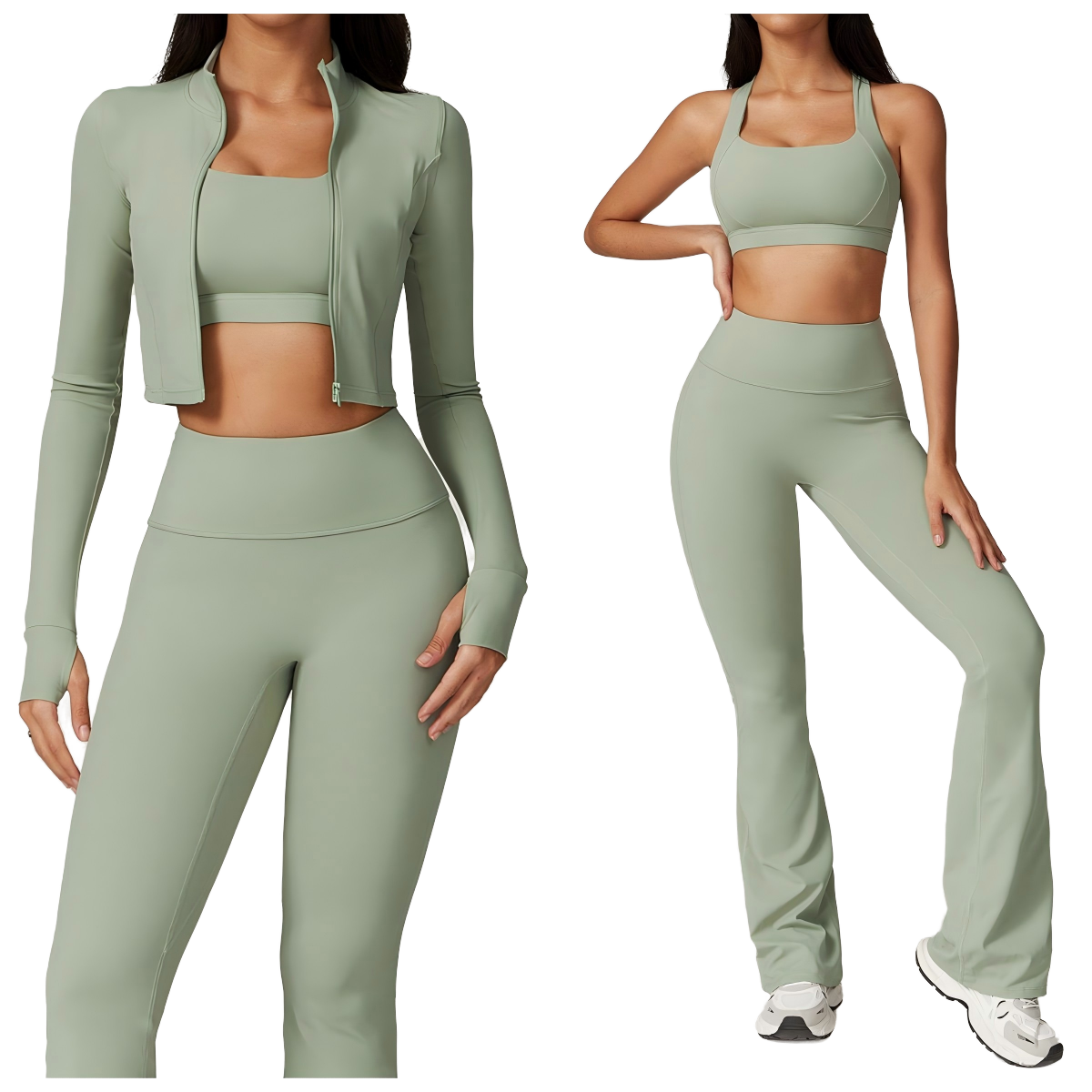 8047 5Pcs Solid Windproof Spandex/Nylon Girls Athletic Workout Sports Gym Active Wear Fitness Yoga Sets Women
