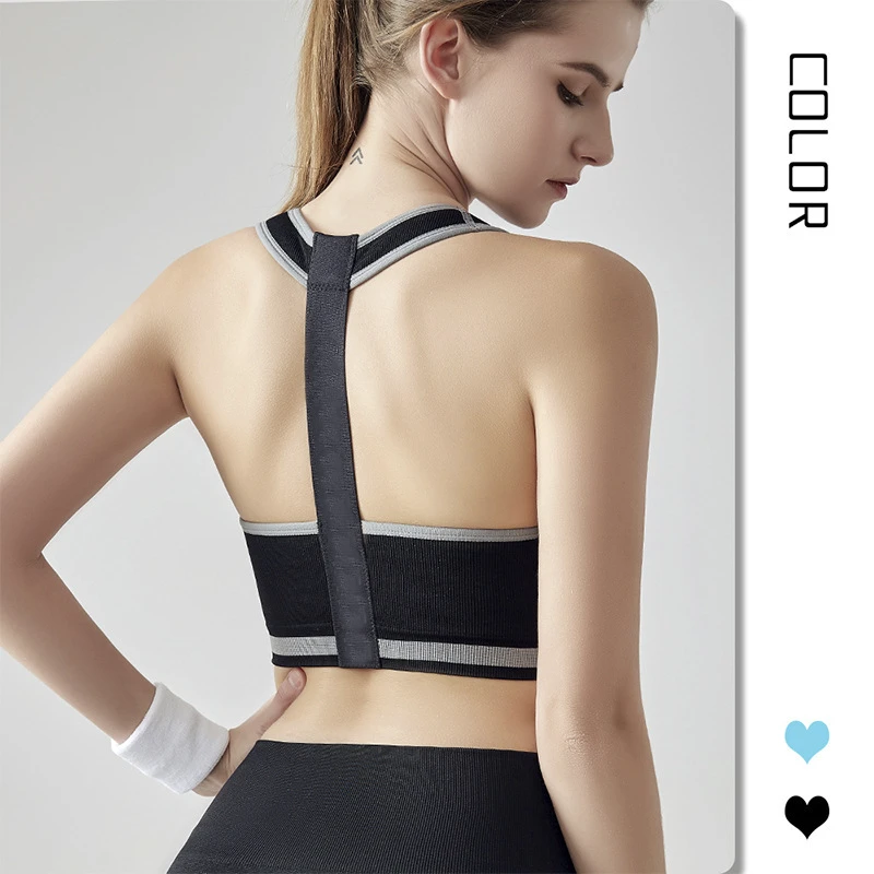 Summer Sports Underwear Women's Fitness Running Backless Bra Letter Shaping Push-up Yoga Clothing Vest Breathable Quick-drying