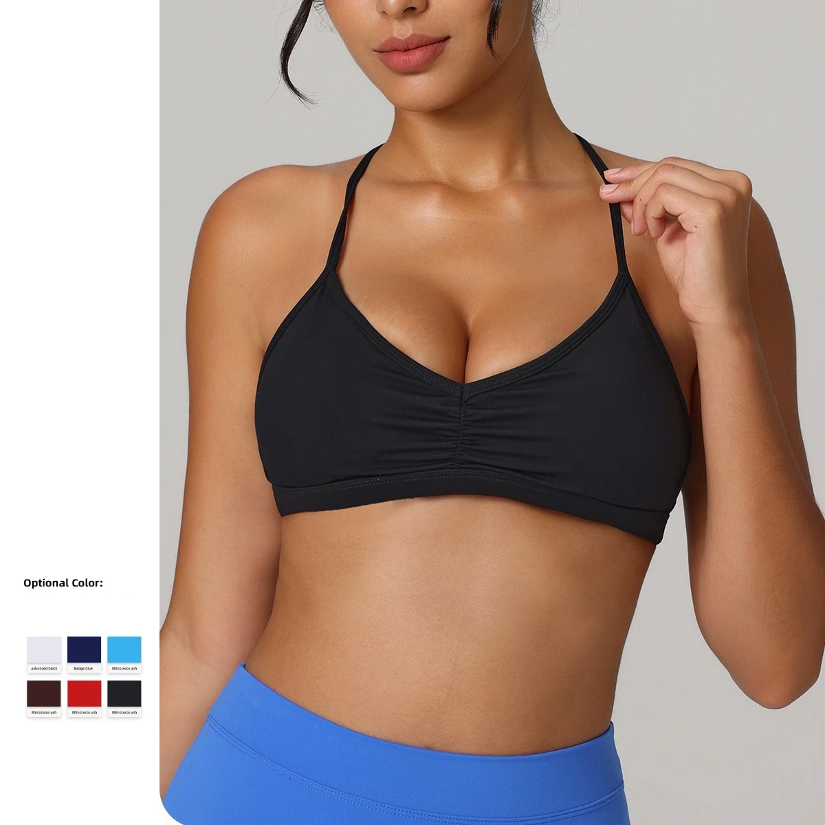 2025 XL Eco-Friendly Yoga Bra Quick Dry Breathable Four-Way Stretch Sports Bra Removable Pad Strappy Back Design For Active Use