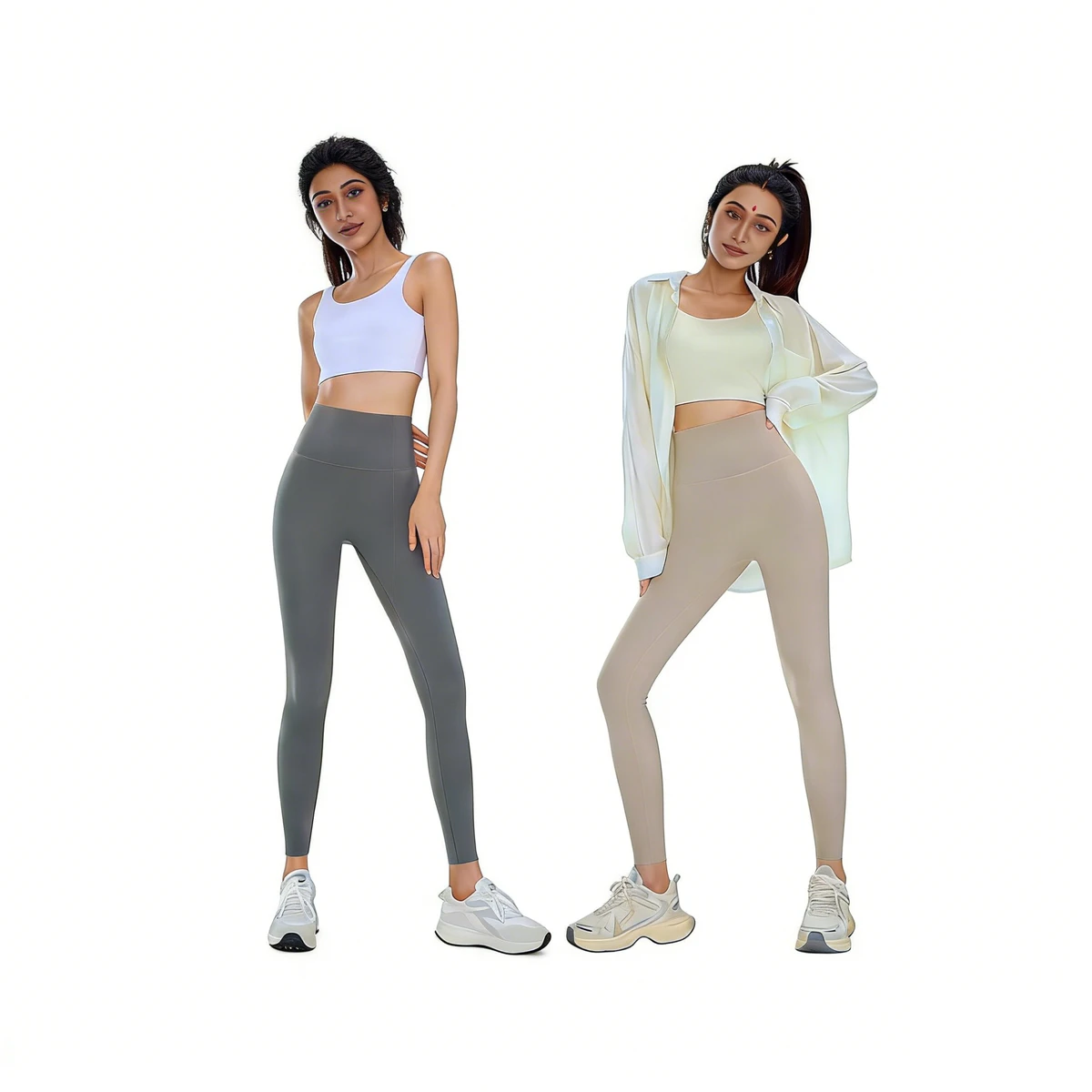 New Style High-Waisted Solid Fitness Yoga Pants Lightweight Quick-Dry Breathable Ankle-Length with Cool Refreshing Sensation