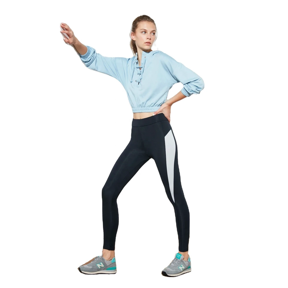 OEM Customized High Waist Women's Yoga Pants Breathable Lightweight Anti-Bacterial Fitness Running Gym Stretchy Sport Trousers