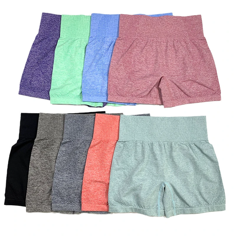 Women's High Waist Quick-Dry Fitness Shorts Hip Hip Lifting Sports Style Solid Pattern Tight-Fitting Spandex/Nylon Pants