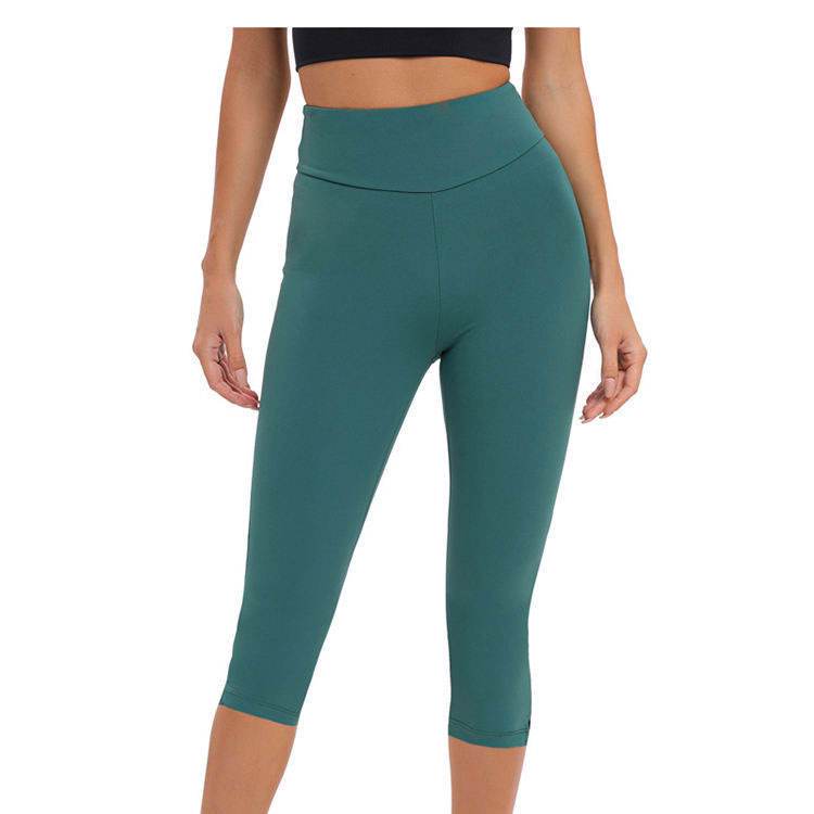 Women yoga Capri leggings seamless gym training stretch breathable flexible soft compression fit Elastic Waist Yoga Leggings