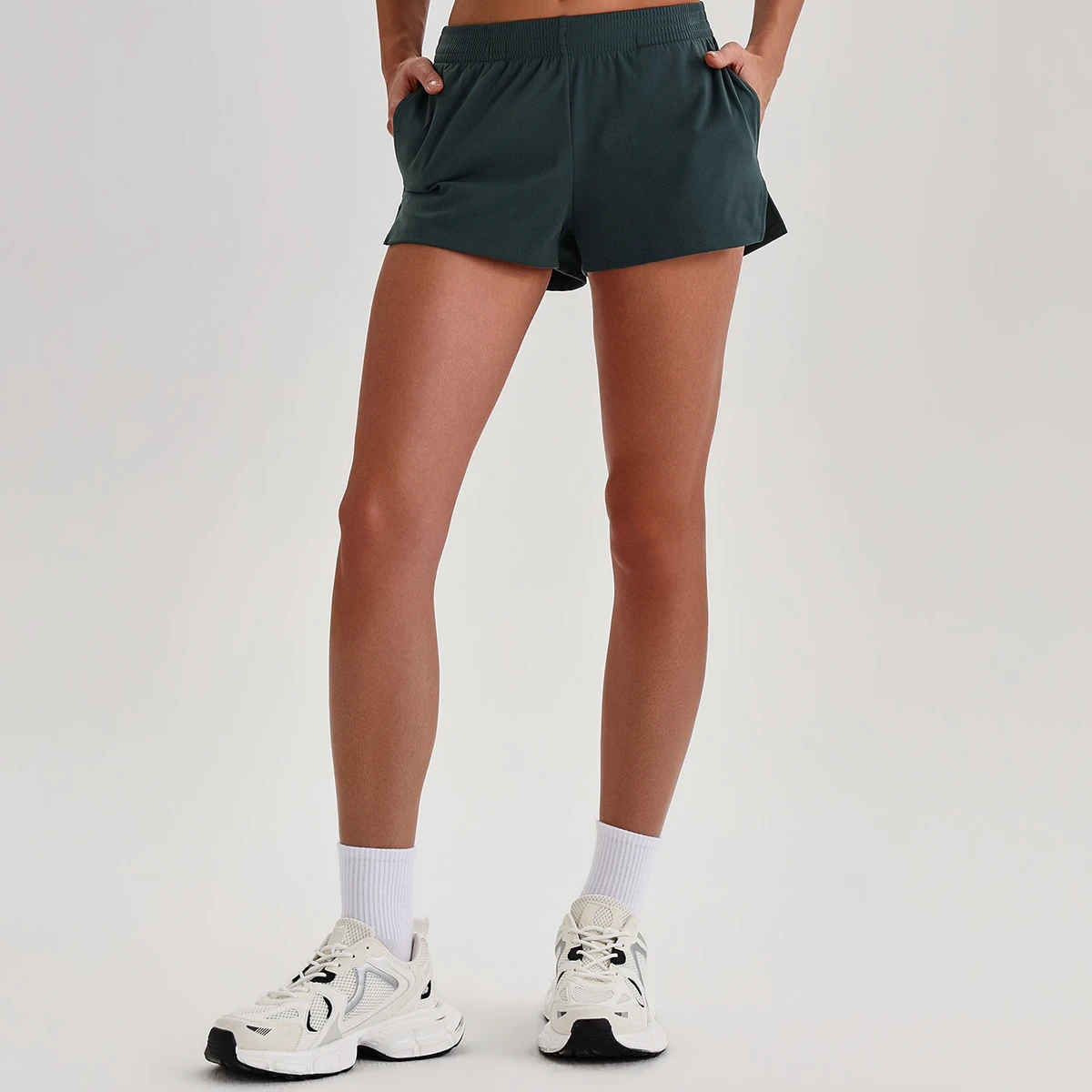 Custom logo Yoga Shorts with Side Pockets Naked Feel Quick Dry Running Biker Shorts High Waist Fitness Wear 4167