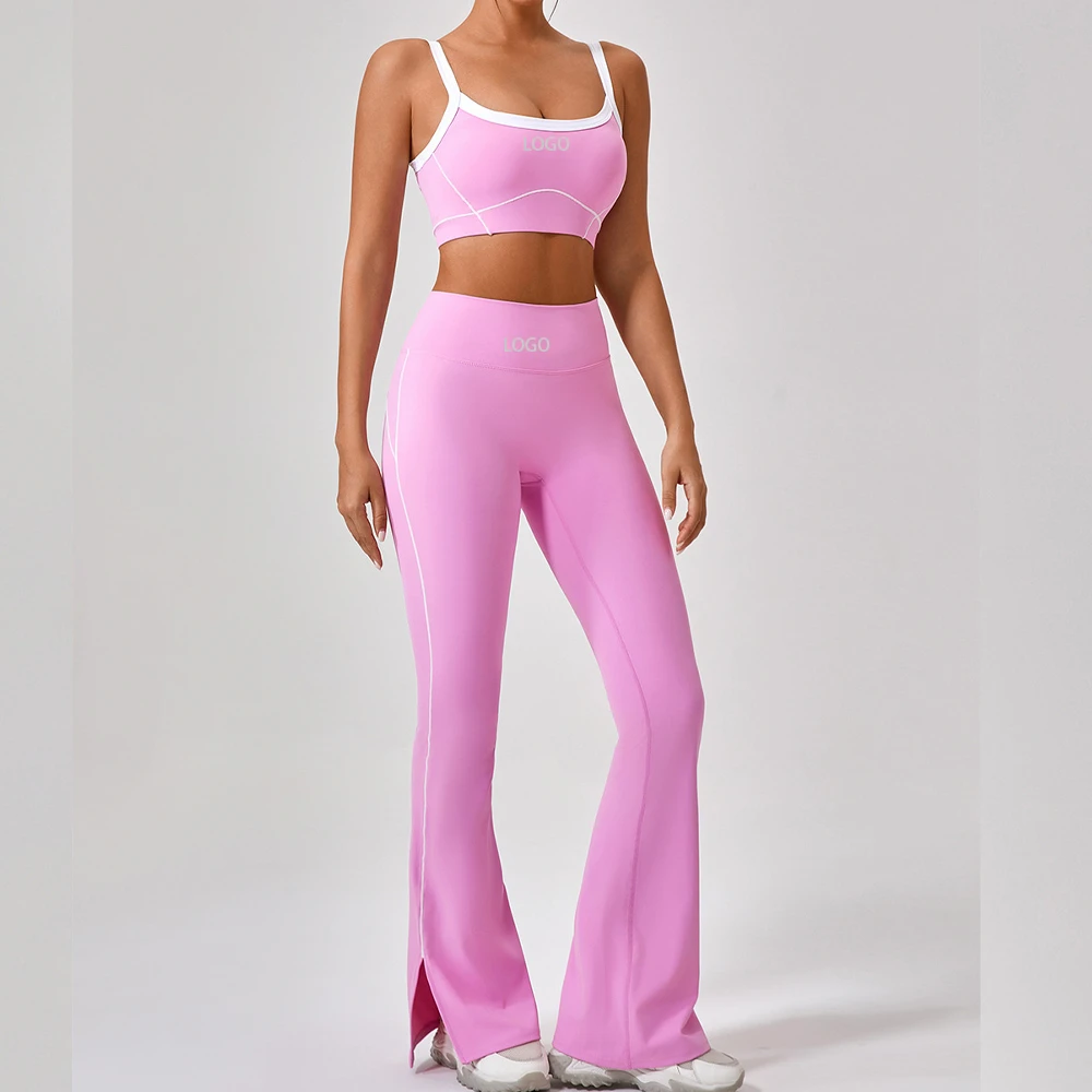 Women's Quick-Drying Fitness Set Bra Yoga Leggings Elastic Waist Hip Lifting Pants for Outdoor Sports Training Shorts Length