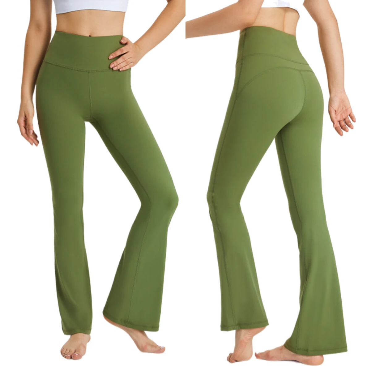 Women Long Bootleg Wide Leg Yoga Pants Tummy Control Boot Cut Women High Waisted Leggings Slimming Flare Yoga Pants