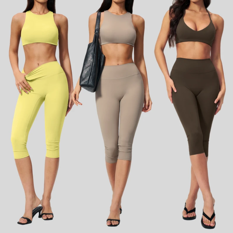 Women's High Waist Slimming Breathable Four-Way Stretch Calf-Length Yoga Print Pants