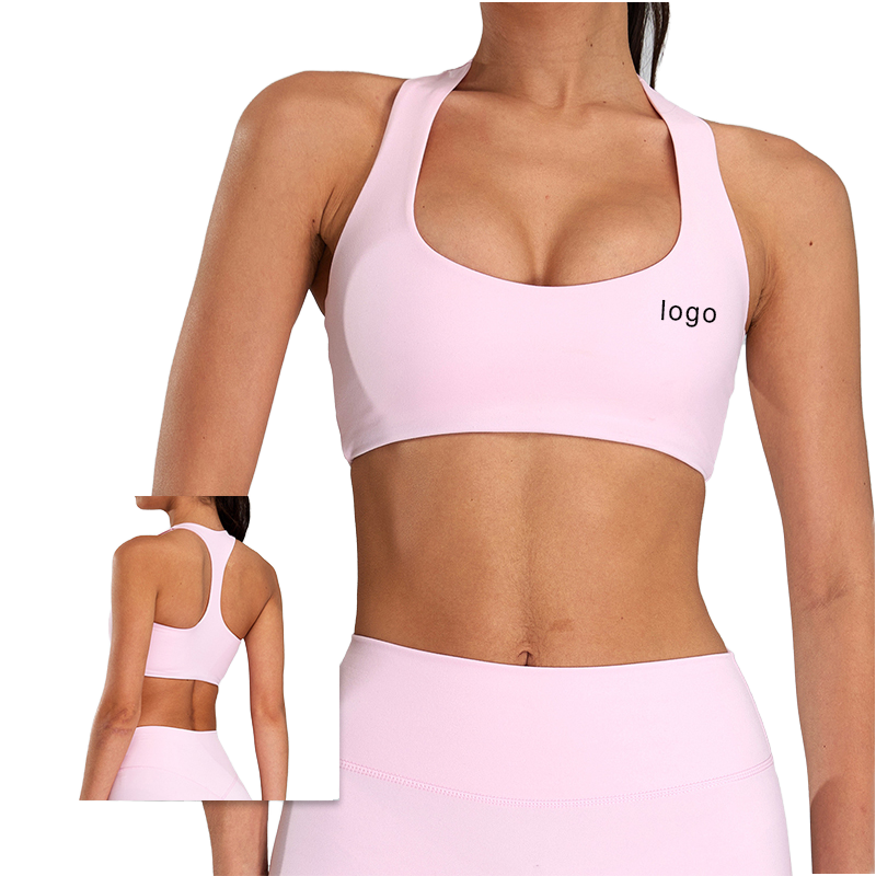 Women's Light Support Running Underwear Quick Drying Fitness Yoga Wear with Breathable Spandex/Nylon T-line Straps Push Yoga Bra
