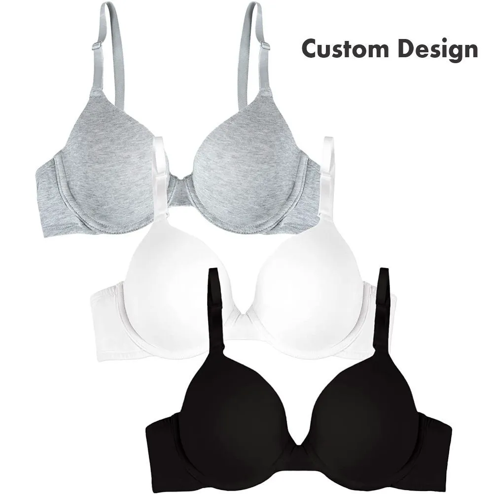 Sexy Lace Women Push up Bra Breathable Knitted Wireless Comfortable Fit Adjustable Straps Full Cup Customizable