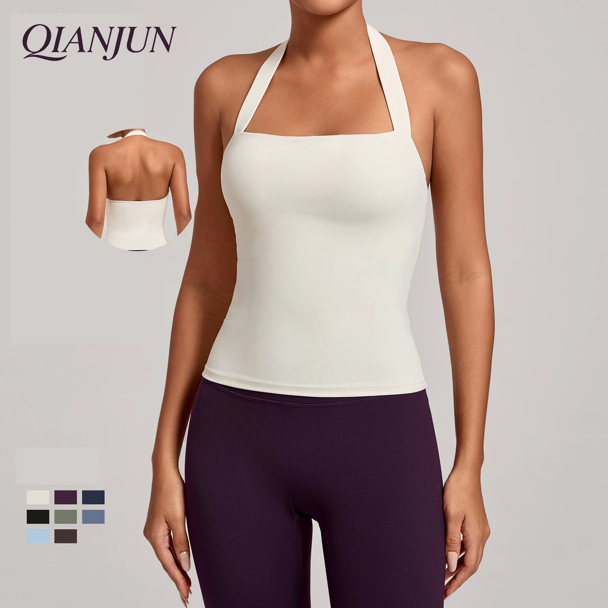 New Halter Athletic Crop Tank Tops Women Sleeveless Vest Padded Gym Bras Sports Fitness Tops Active Yoga Bra Tops