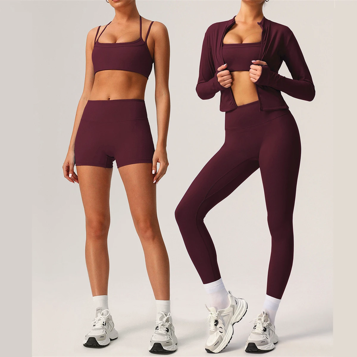 2025 Yoga Wear Set  Women's Slim Fit Full Zip up Yoga Gym Fitness Long Sleeve Yoga Suit for Woman Gym Wear Workout Zipper Jacket