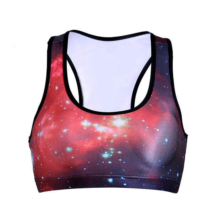 High Quality Fitness Sportswear Fashionable Polyester Nylon Reversible Plus Size Medium Support Quick Dry Windproof Sport Bra