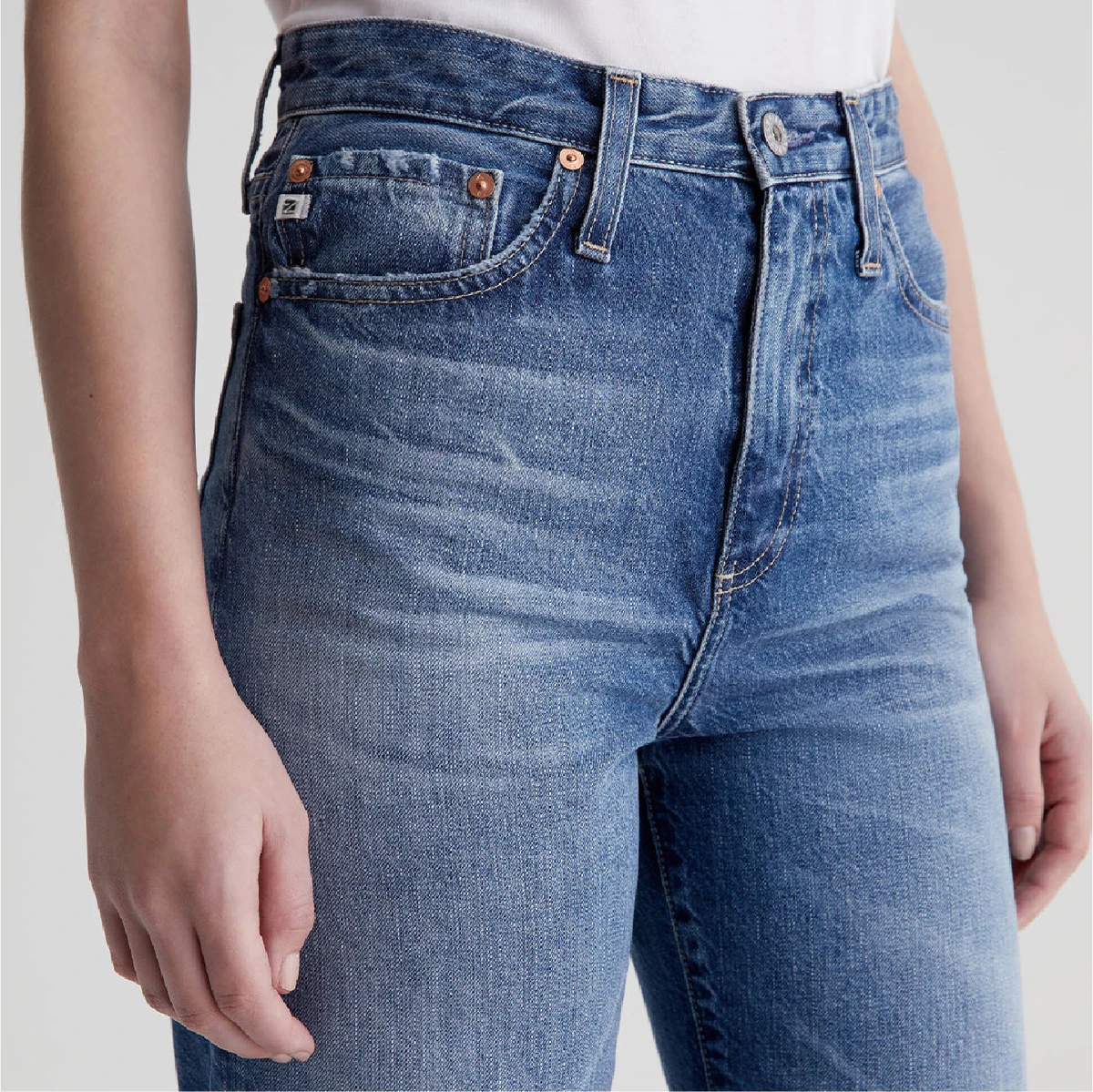 OEM/ODM Custom High-Rise Straight Jeans for Women Aged Finish Pure Cotton Denim Tassel Embroidery Dark Medium Washable Mid Waist