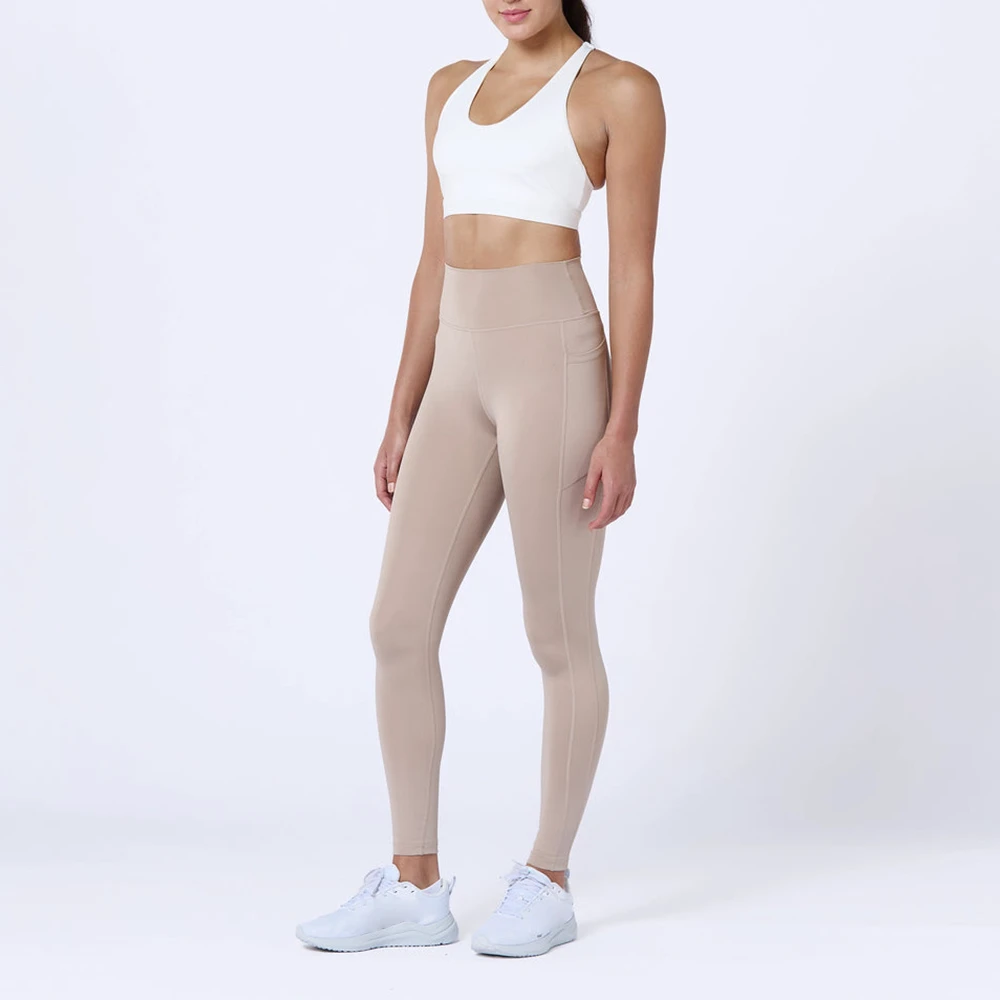 New Arrival Comfortable Soft High Waist 4 Way Stretchy Fitness Lightweight Breathable Side Pockets Sport Leggings for Women