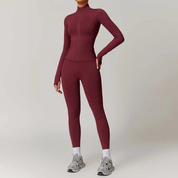 Long Sleeve Active Wear Custom Fitness Apparel Custom Logo Women Sport Gym Fitness Sets 2 Piece Sexy Gym Fitness Yoga Set