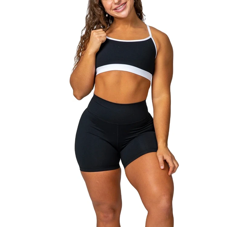 Hot Selling Customized Yoga Bra Women Workout Gym Fitness Contrast Trim Sports Bra With Removable Padding