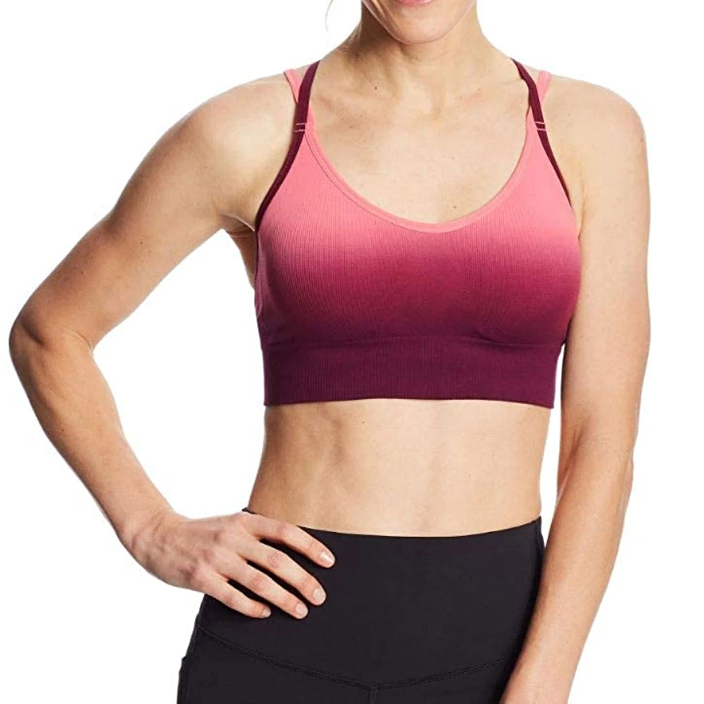 Wholesale Ladies Professional Sports Bra Custom Logo Exercise Workout Quick Dry Fitness Bra Breathable Print Girls Stylish