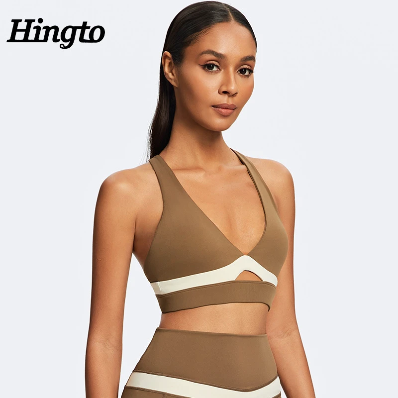 ODM High Impact Gym Sports Bra Manufacturer Women Wholesale Sports Bra Fitness Contrasting Cross-Strap Women Sports Bra Yoga