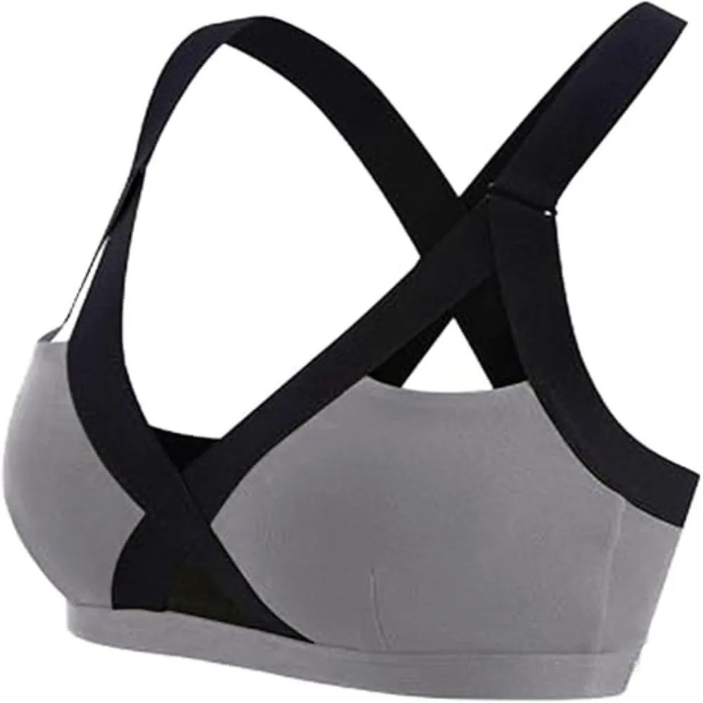 Girls' Plus Size Breathable Eco-Friendly Anti-Bacterial Fitness Yoga Sports Bra Medium Support Deep V-Neck Back Plug Mobile