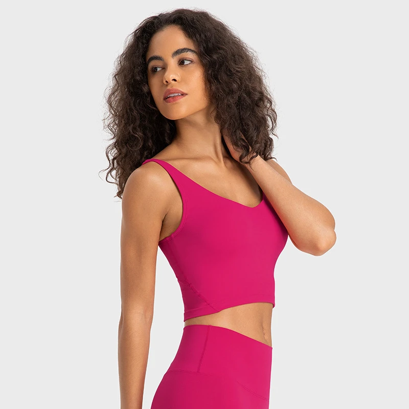 Customized LOGO Women's Solid Color tank Top Sports Bra Shaping Yoga Bra U-shaped Beautiful Back Fitness Top