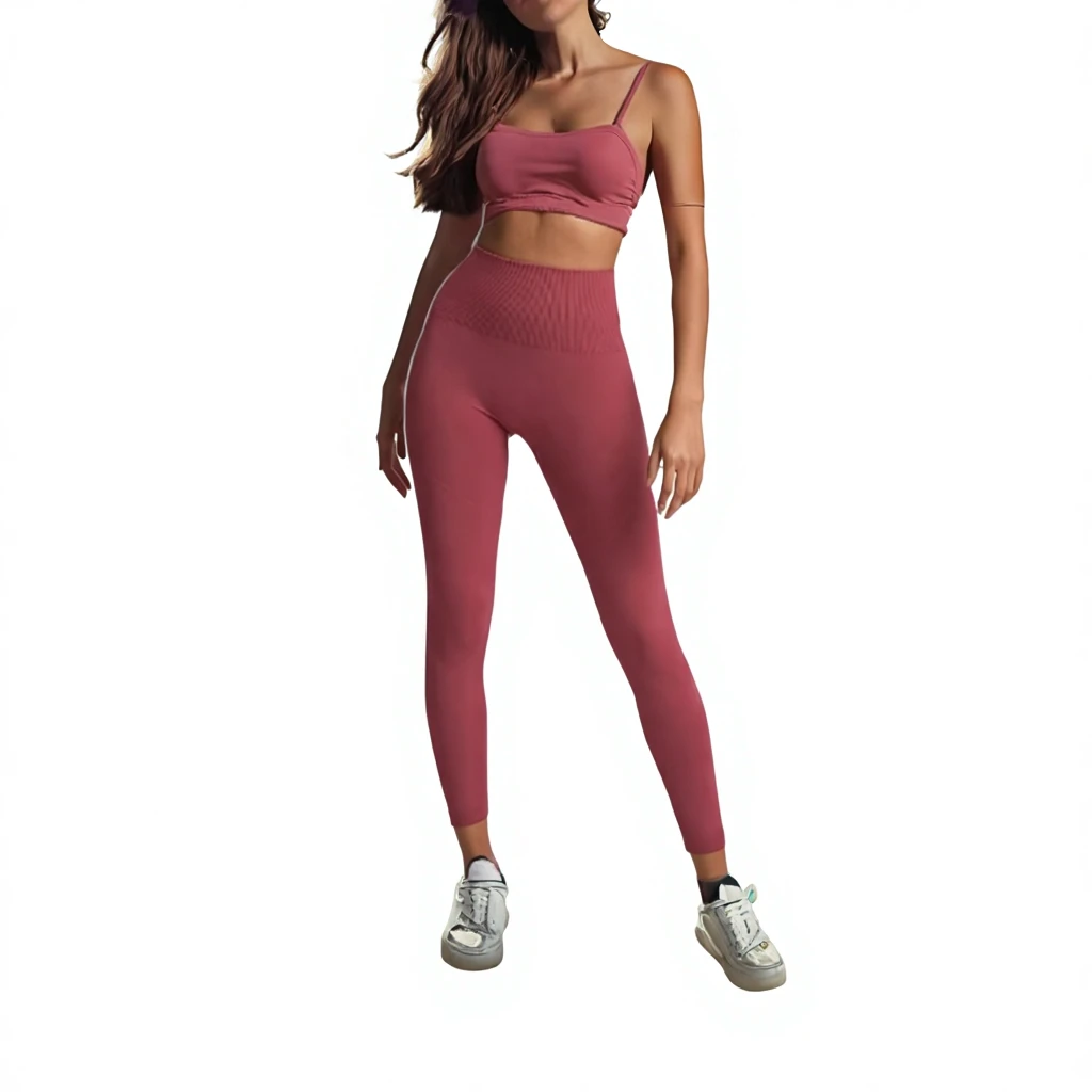 Women's Solid High-Waisted Peach Lift Tight Elastic Ankle-Length Yoga Pants Seamless Quick-Dry Breathable Short Sleeve
