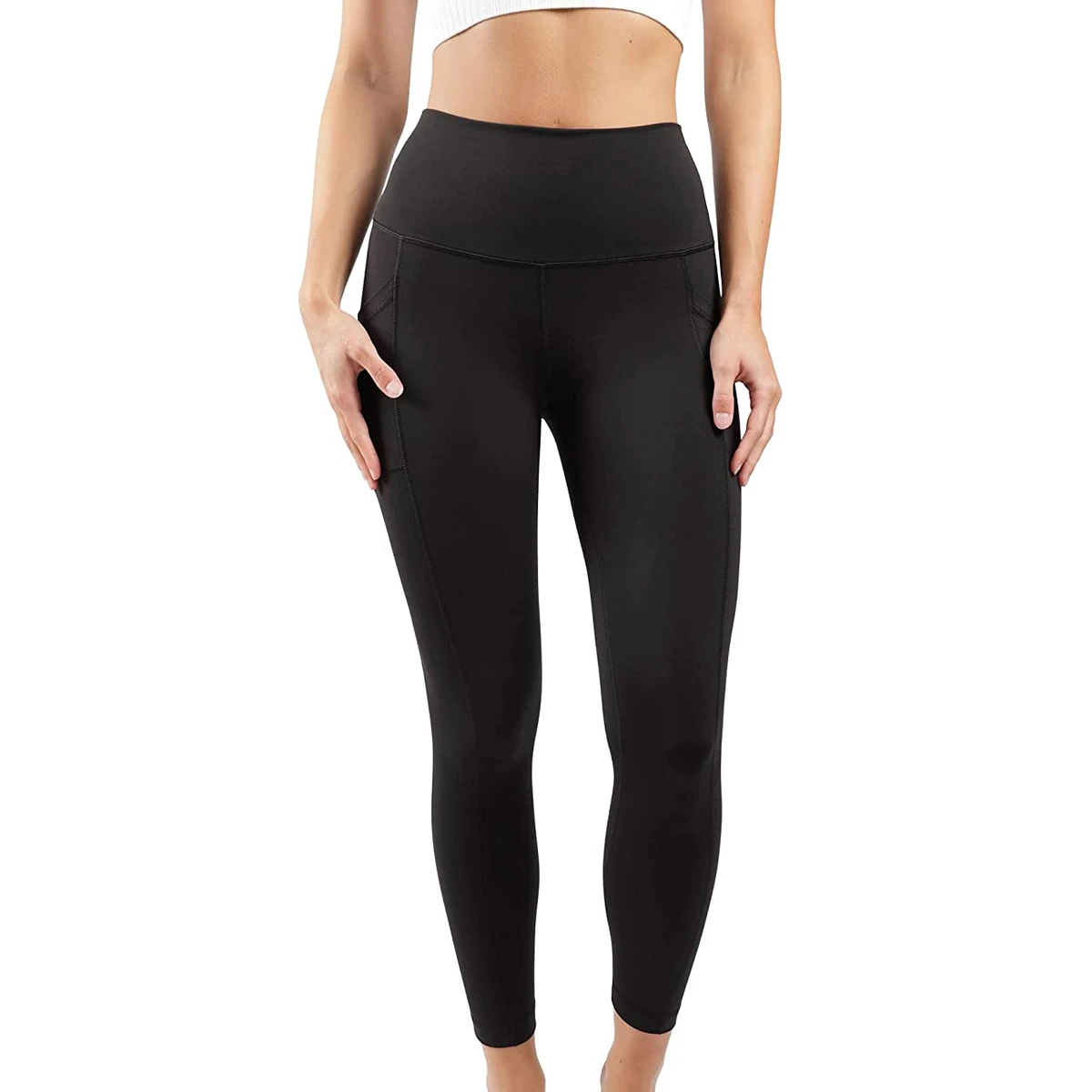 Buttery Soft Eco-friendly Solid Women's High Waist Workout Yoga Leggings with Four-Way Stretch & Quick Dry Recycled Fabric