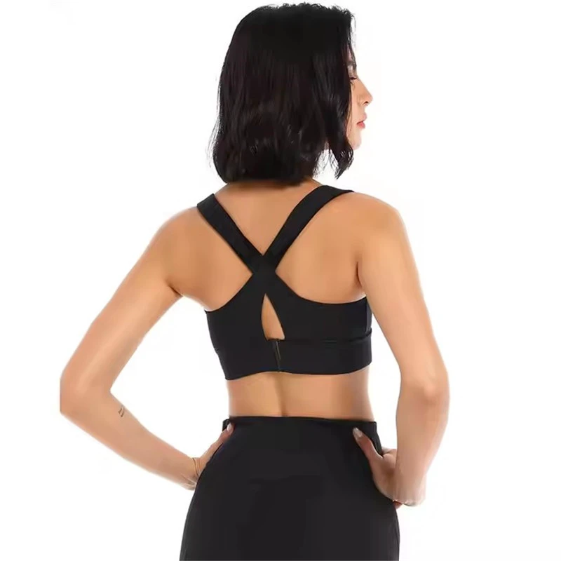 M126 High-Strength Yoga Sports Bra for Women Lightweight Padded Push-Up Halter Strap Shockproof Gathered Support