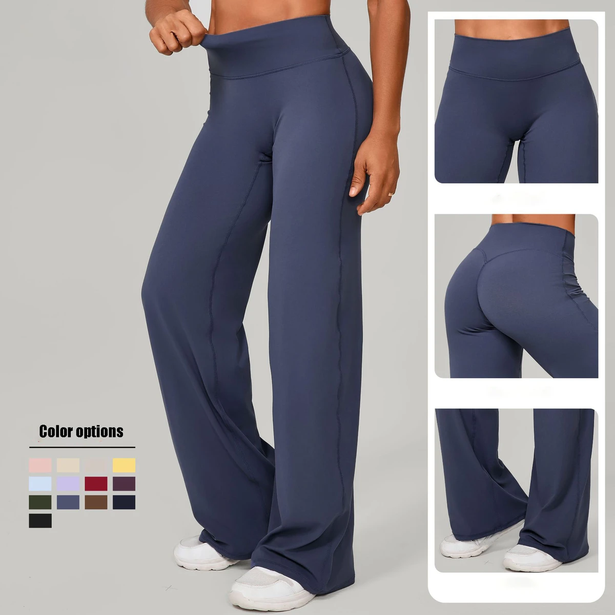 Not Front Seam Pilates Yoga Pants Tummy Control Workout Leggings High Waist Wide Leg Leggings for Women High Quality