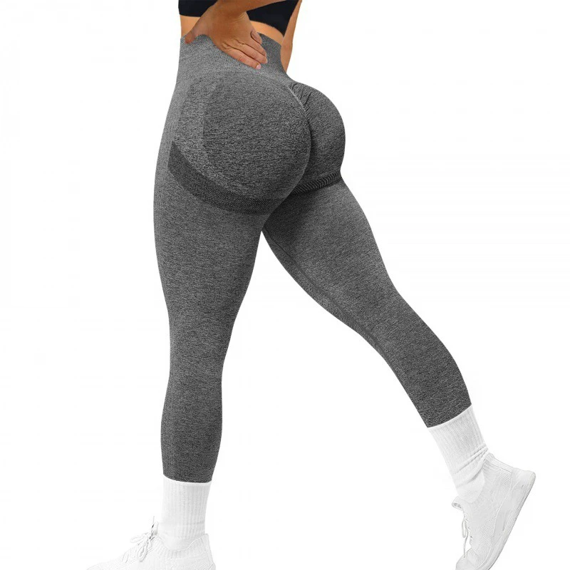 Wholesale European and American Yoga Sexy Sports Tight Fitting Slimming High Waisted Women's Fitness Cropped Pants