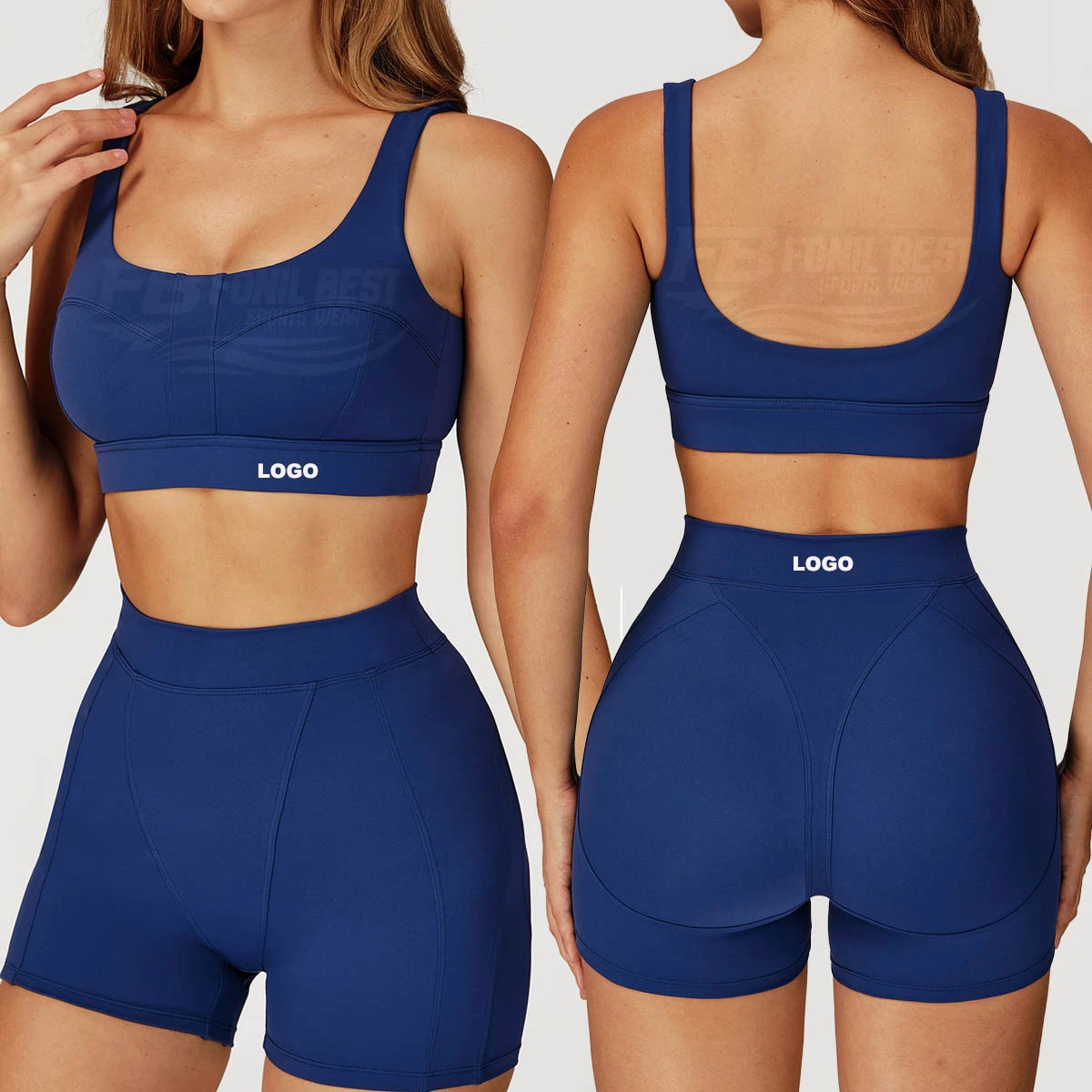 Mid Waist Breathable Drawstring Fitness Wear 2 Piece Yoga Sets for Women Sportswear Gym Custom Design OEM