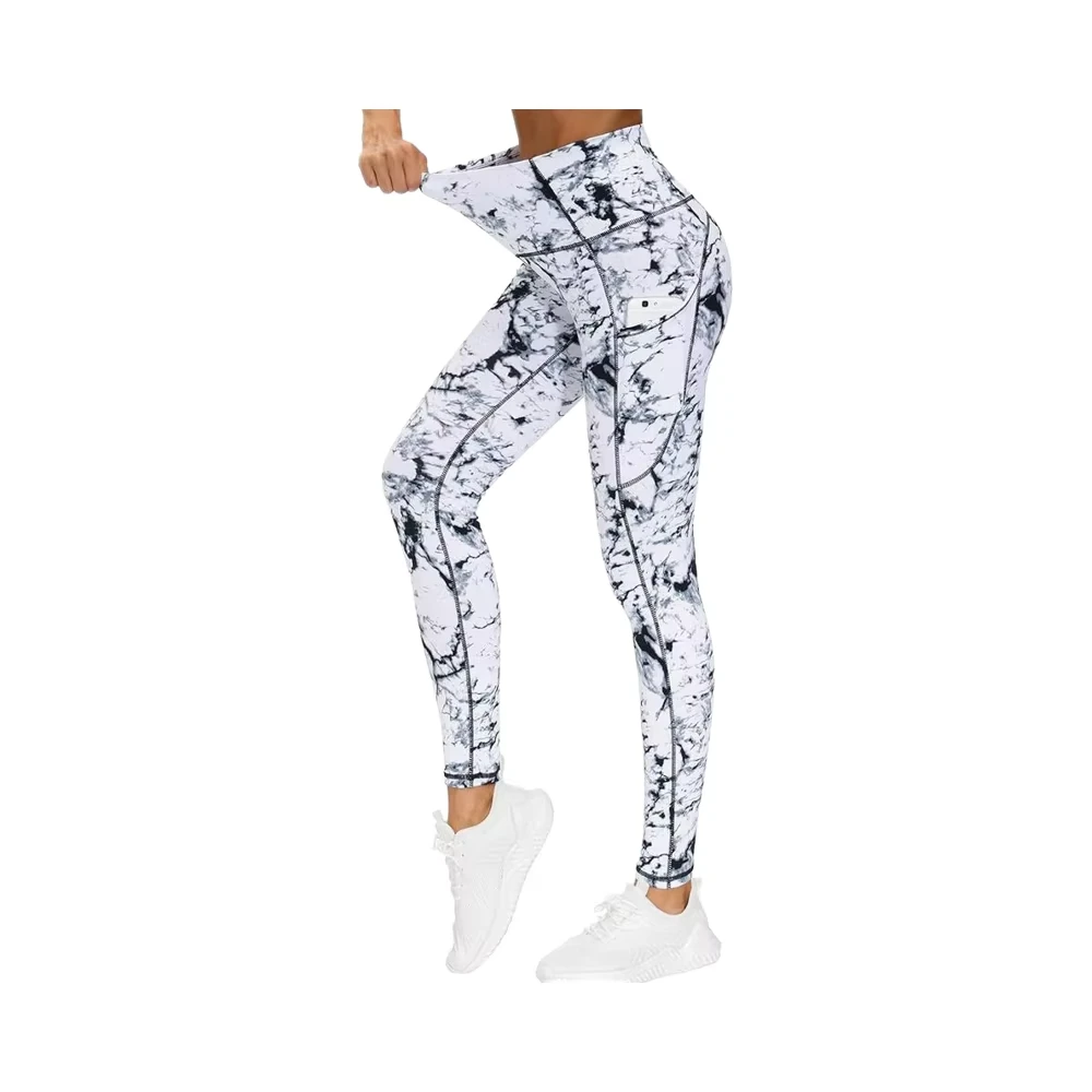 THE GYM PEOPLE Thick High Waist Yoga Pants With Pockets, Tummy Control Workout Running Yoga Leggings for Women