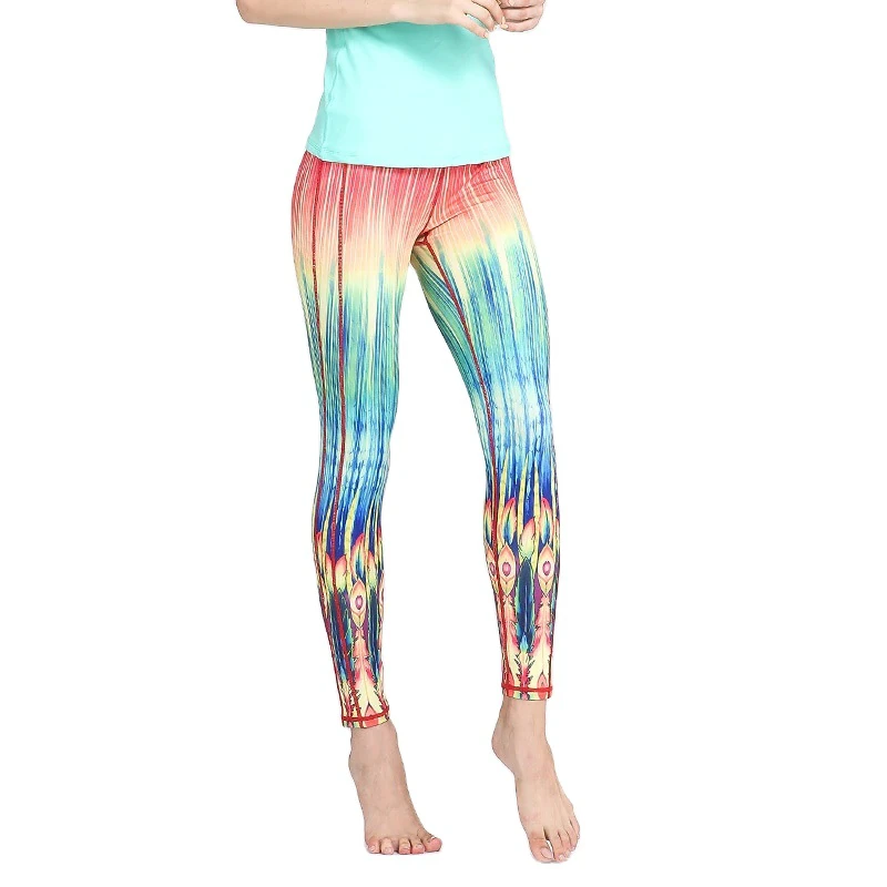 Women’s Color Printed High Waist Yoga Pants Quick Dry Breathable Gym Leggings with Tummy Control for Fitness & Running