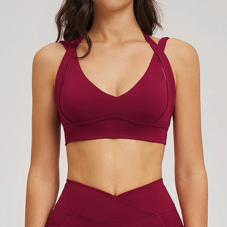 Premium Naked Feel Yoga Sports Bra for Women Chic Back Design for Workout & Fitness