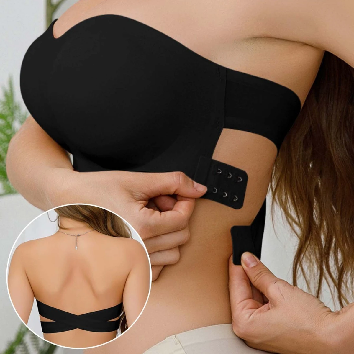 Women's Strapless Bra Sexy Hollow Backless Magic Bandage Seamless Strapless Bra Invisible Plus Size Bras For Women