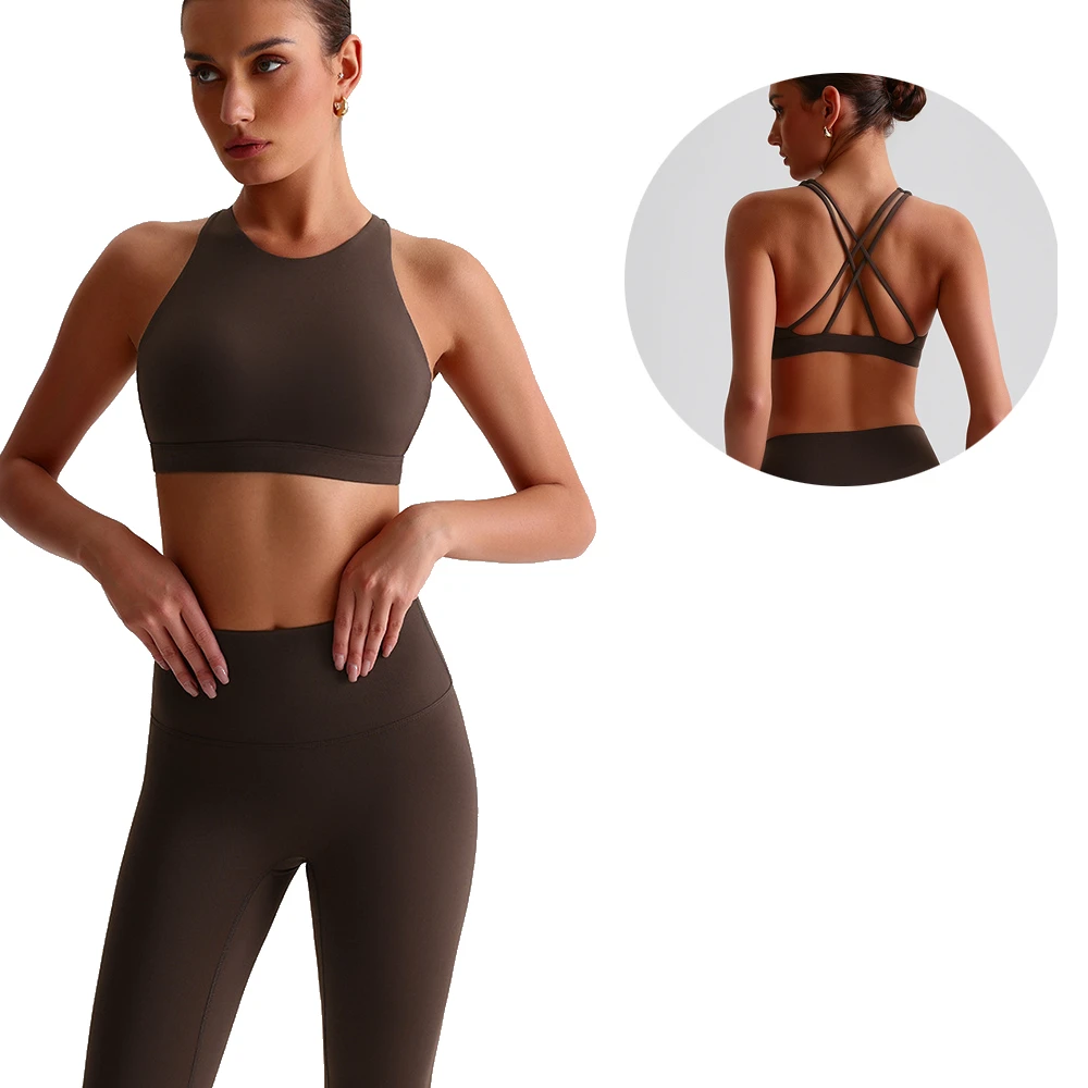 High Quality Women's Sports Yoga Bra Breathable Lightweight Nylon Gym Fitness Pilates Colorful Wicking Sweat Bra Customized Logo
