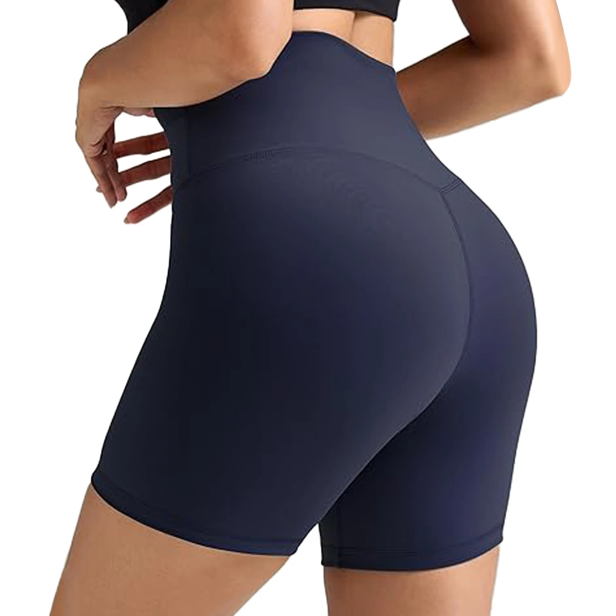 Women's High Waist 4-Way Stretch Custom Wholesale Gym Fitness Workout Shorts Breathable Lightweight Spandex Yoga Shorts