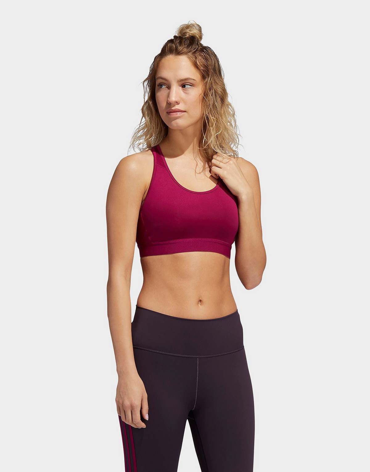 Seamless High Support Plus Size Reversible Simple Backless Gym Fitness Bra with Hater Neck Design