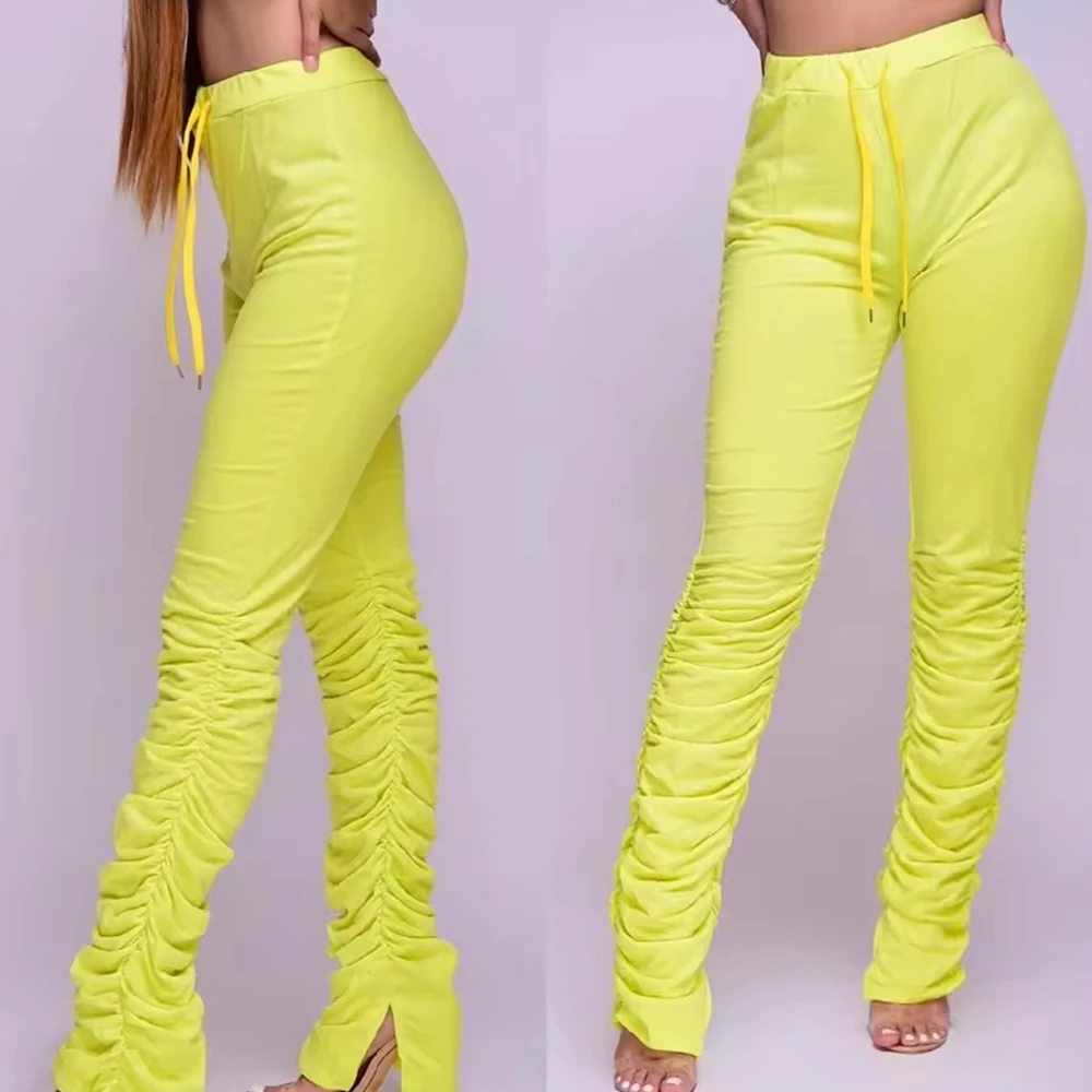 Women Skinny Sweatpants Mid Waist Winter Streetwear Casual Office Daily Wear Party Event 100% Cotton Fleece Lace